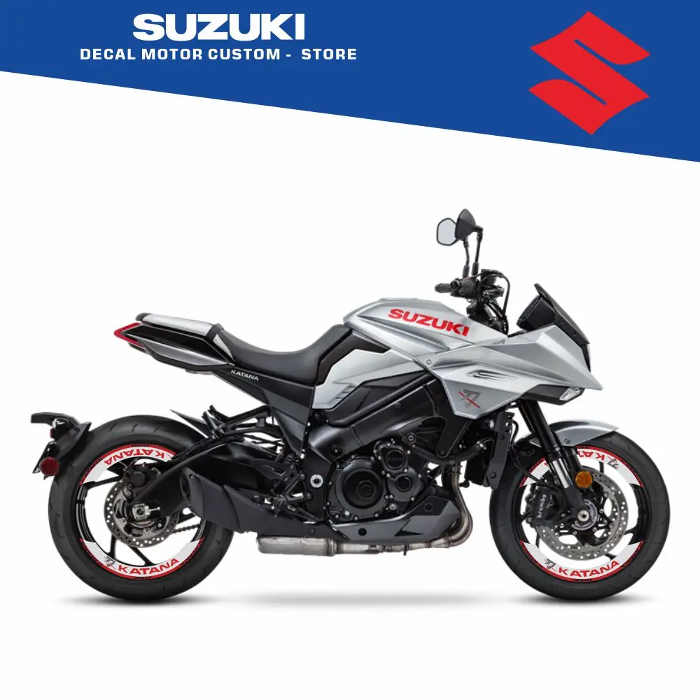 8 قطع خطوط شارات أمامية + حافة خلفية ملصقات شارات عجلة 2 قطعة شارات لسوزوكي كاتانا #3