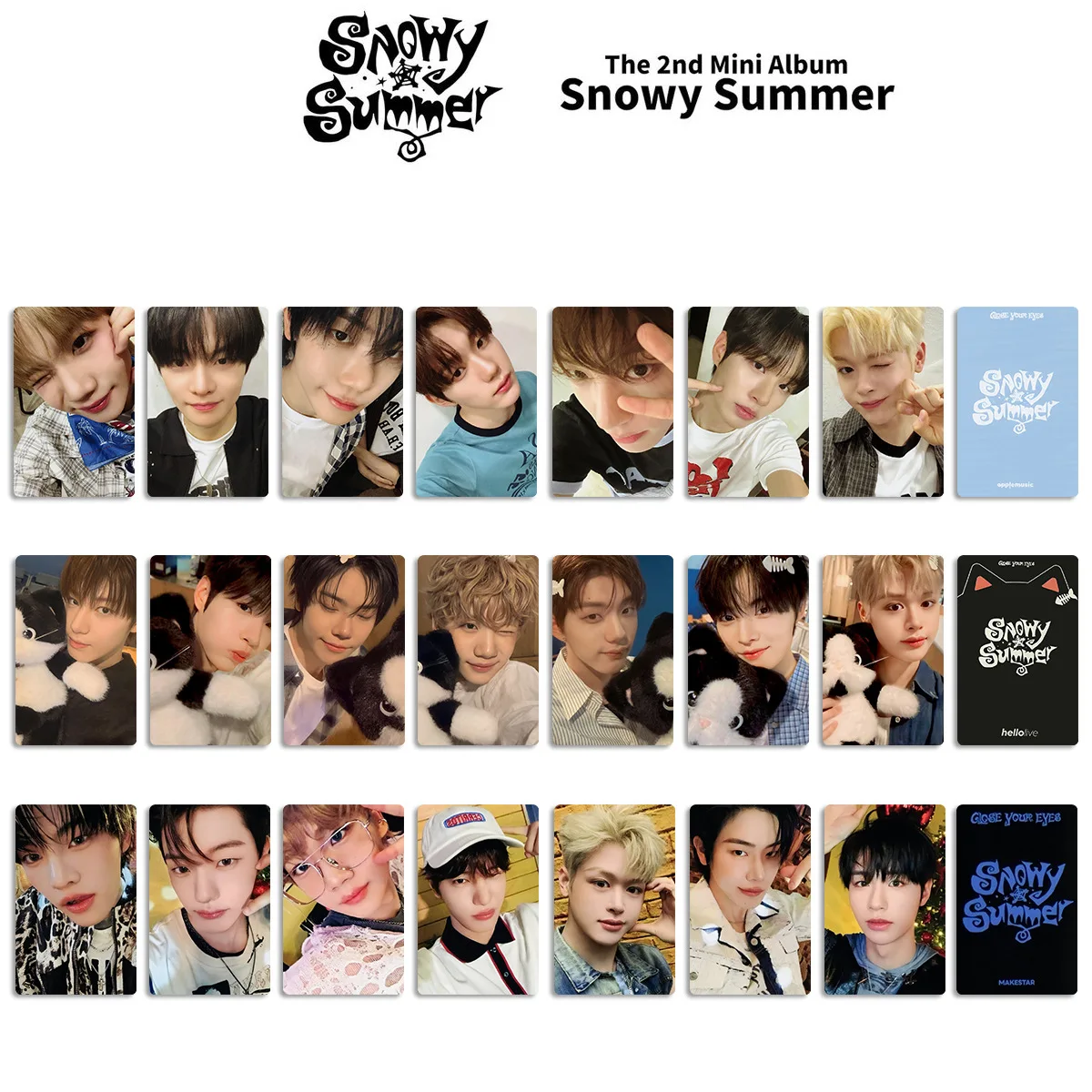 7Pcs/Set Idol CLOSE YOUR EYES New Album Snowy Summer Lomo Cards Special Bonus Cards KENSHIN KYOUNGBAE JMIN SEUNGHO Fans Gifts view 6