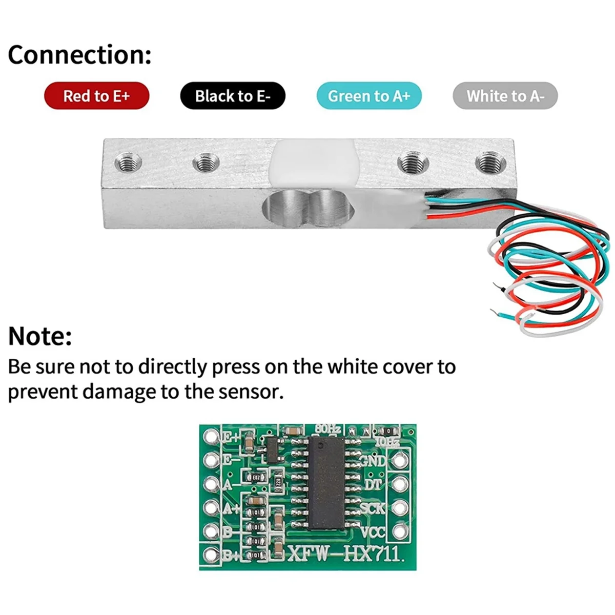 Digital Load Cell Weight Sensor-4 Sets 1KG Load Cell HX711 AD Weighit Amplifier Module Pressure Sensor Cell Amplifier