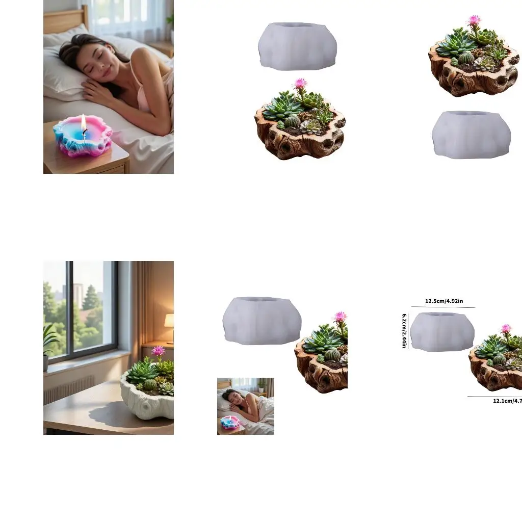 Premium Silicone Planter Mold For Resin Crafts With Realistic Texture And Easy Demolding