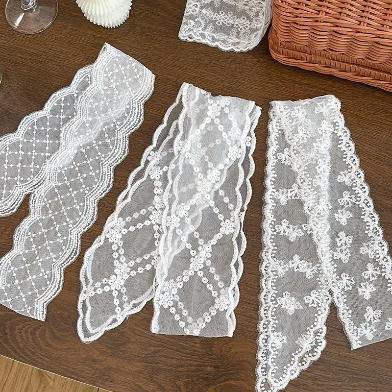 Damen-Haarschal mit schmaler Spitze und Blumenmuster, langes Band, Kopftuch, Haarbänder, verstellbares Reise-Foto-Stirnband für Damen, dünne Schals