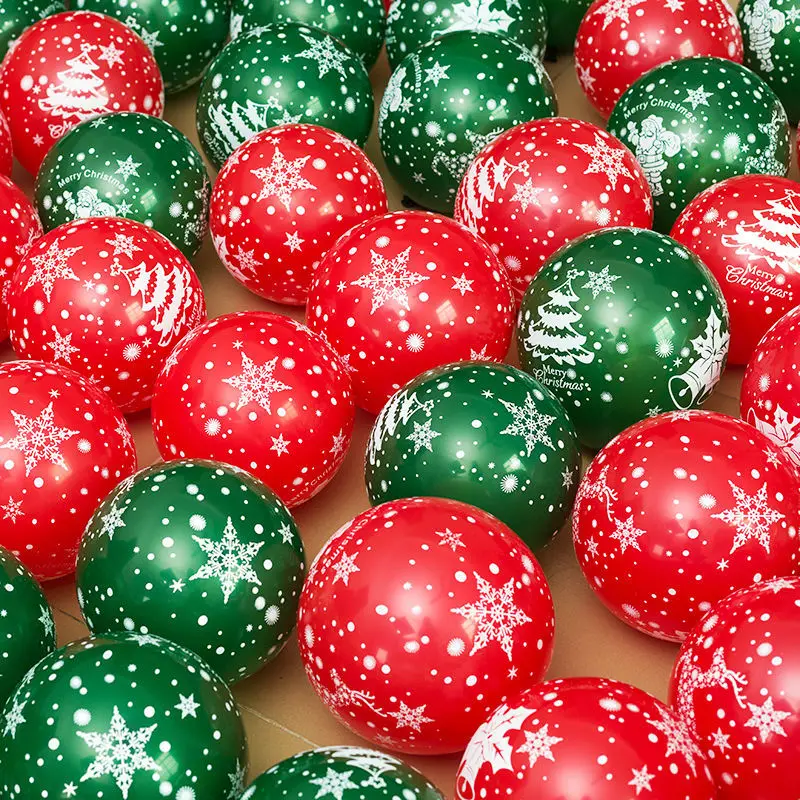 

Merry Christmas Decoration Balloons, Snowflakes Bells, Santa Claus Patterns, Festival, Birthday Party Supplies, 10inch Ballons