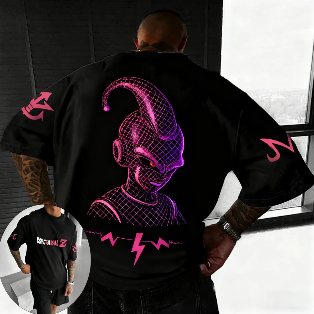 드래곤 볼 일본 애니메이션 프린트 남성 티셔츠 마인 부우 소년 어린이 하라주쿠 반팔 키즈 손오공 티셔츠 여름 의류