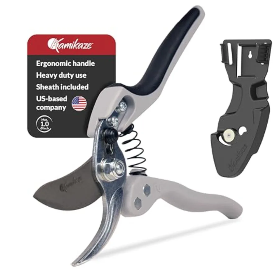 

Heavy-Duty Profional Pruning Shears for Gardening, -Size Ergonomic to Reduce Hand Fatigue, SK5 High-Carbon Steel Blade, Cuts Br