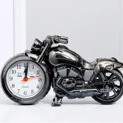 Home Decor Motorcycle Pattern Art Crafts Easy to Use Motorcycle Alarm Clock Motorcycle Model Bedside Clock Desktop Ornament