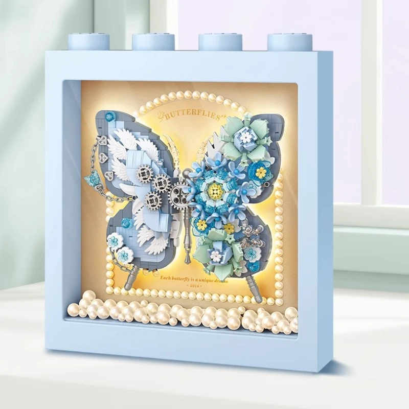 

SEMBO Butterfly Photo Frame Building Blocks Creative Handmade Assembled Picture Frame DIY Trendy Toys Desktop Ornaments Gifts