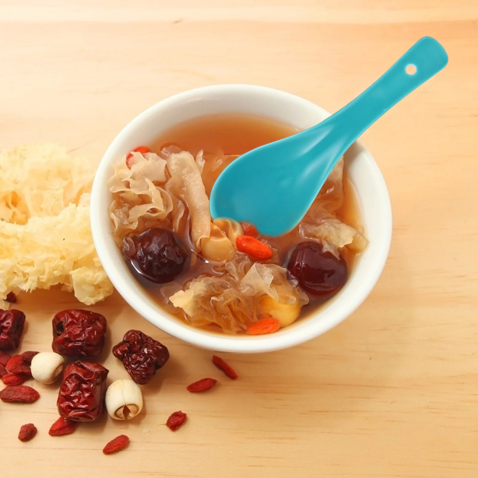 

6Pcs Ceramic Spoons Exquisite Design Long Lasting Safe for Handheld Use in Homes Restaurants Canteens Kitchens