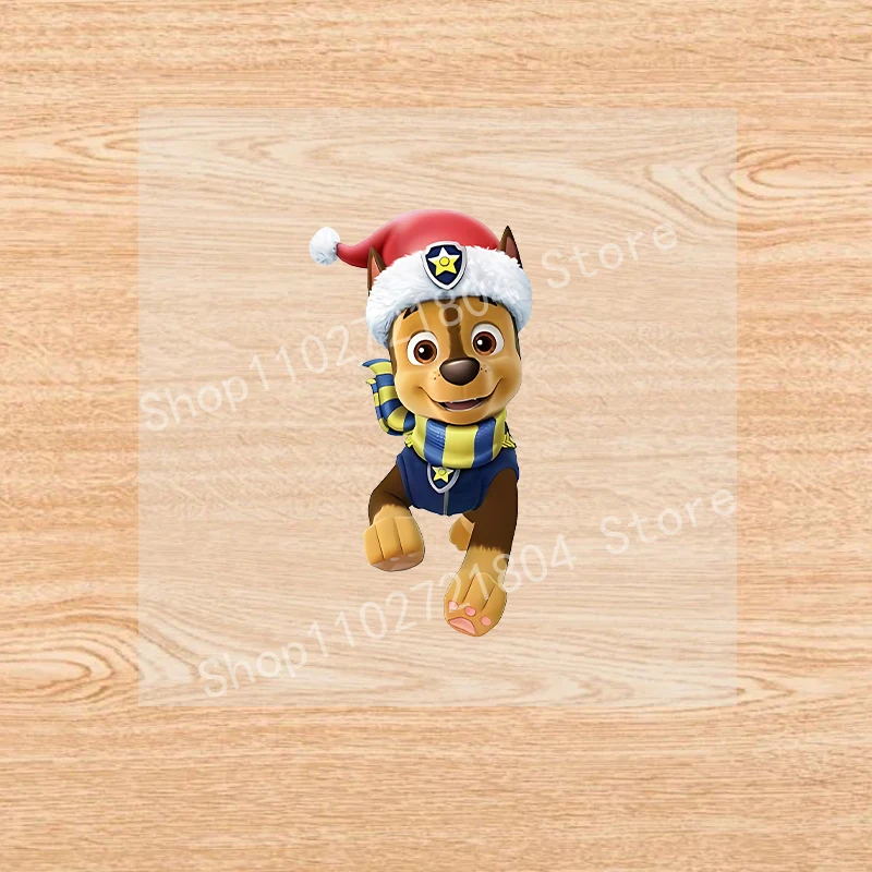 PAW Patrol  Iron on Patches Christmas Cute Cartoon Heat Transfer Stickers Festival Party DIY Clothes Decoration Clothing Decals