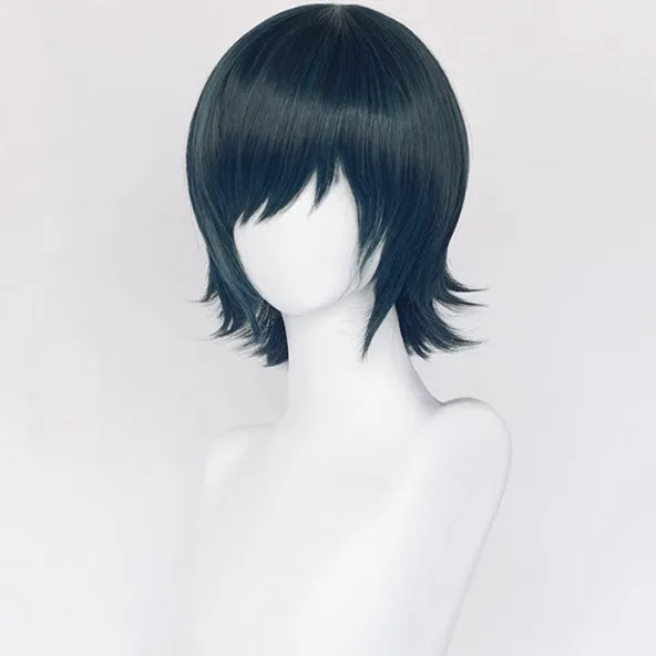 

Himeno Cosplay Wig 35cm Short Black Green Blue Wig Cosplay Anime Cosplay Wigs Heat Resistant Synthetic Wigs