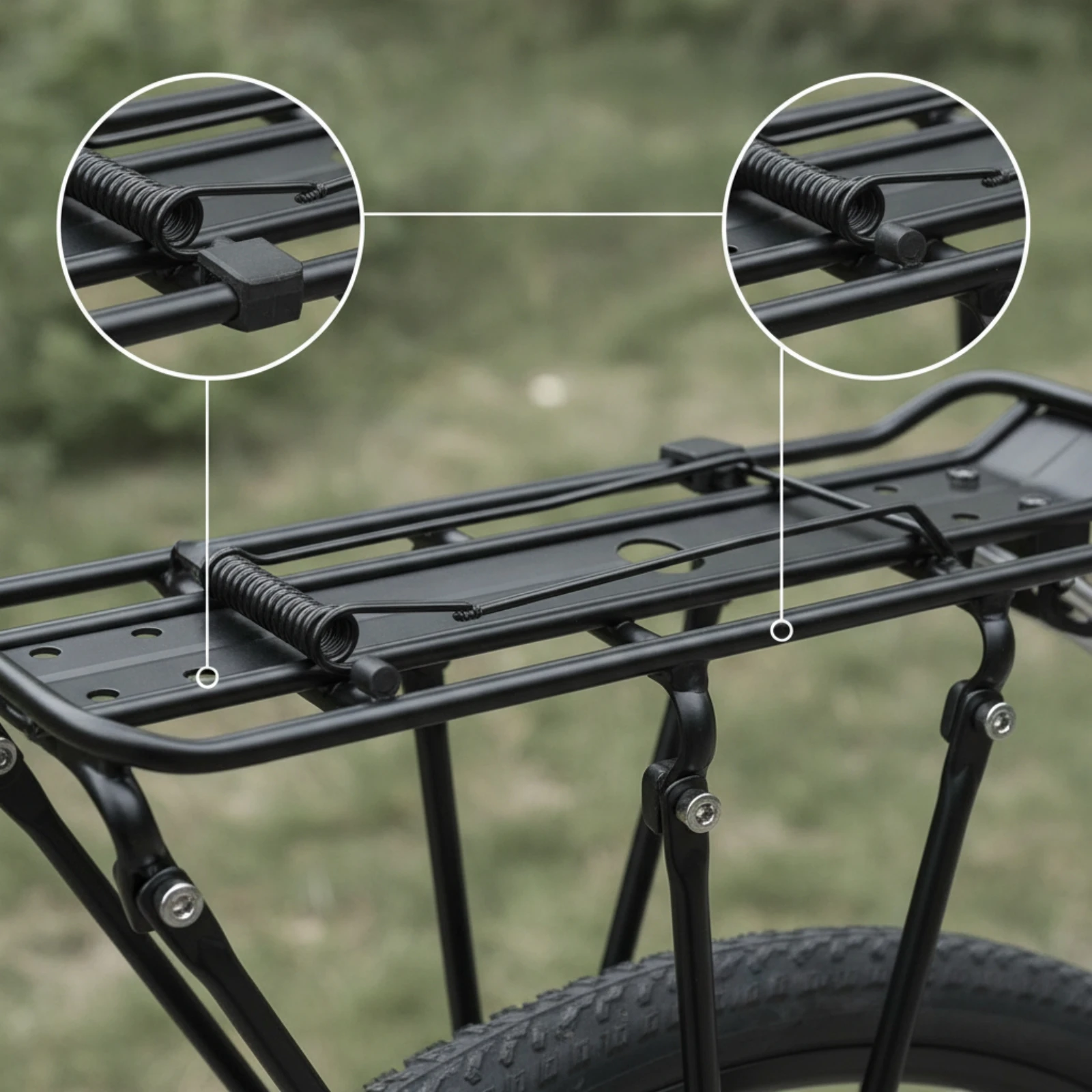 Rear Cycle Luggage Rack Aluminum Alloy Rear Bike Rack with Support Struts Cycle Luggage Carrier Long-Lasting Lightweight