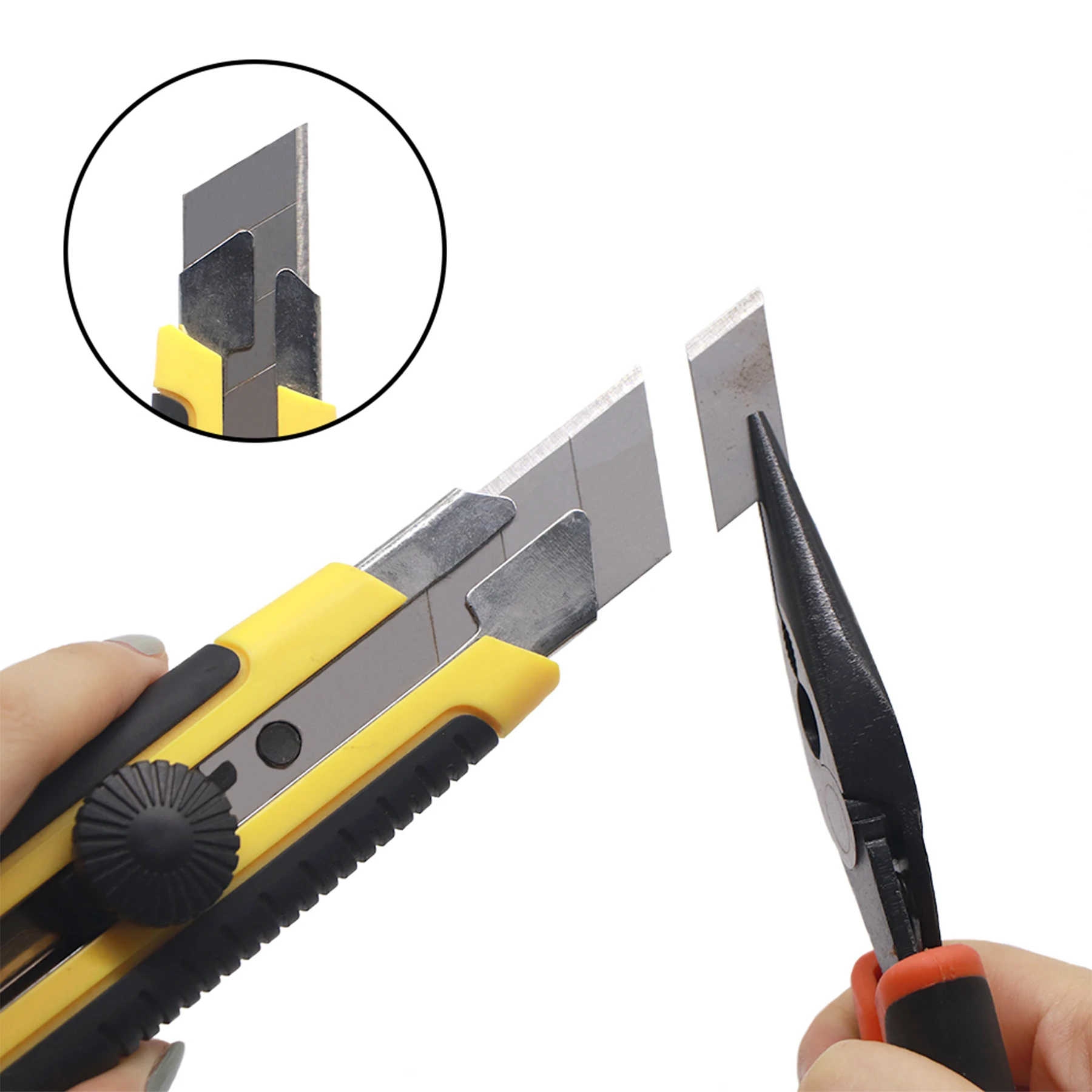 25MM Heavy Duty Utility Knife, Box Cutter SK-5 Retract Blades,Snap-Off Cutters with Rubber Grip for Cardboard, Boxes, DIY Crafts