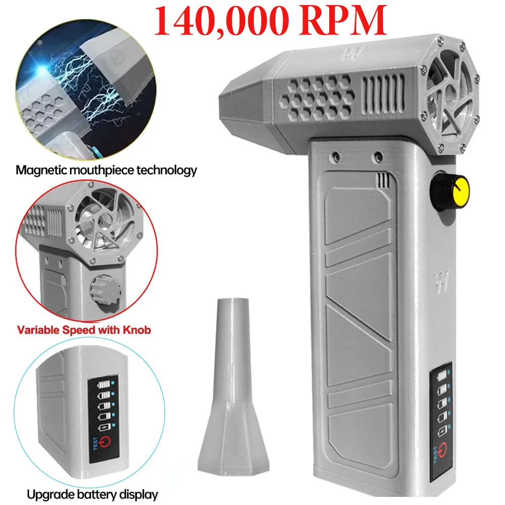 

Air Blower 140000RPM Turbo Jet Fan Electric Power Display Handheld Mini Dust Cleaner High Speed Duster Gun Cleaning Tool