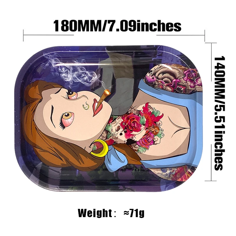 tattoo girl Tobacco Rolling Tray Storage Plate For Smoking Herb Grinder Cigarette Container Handroller