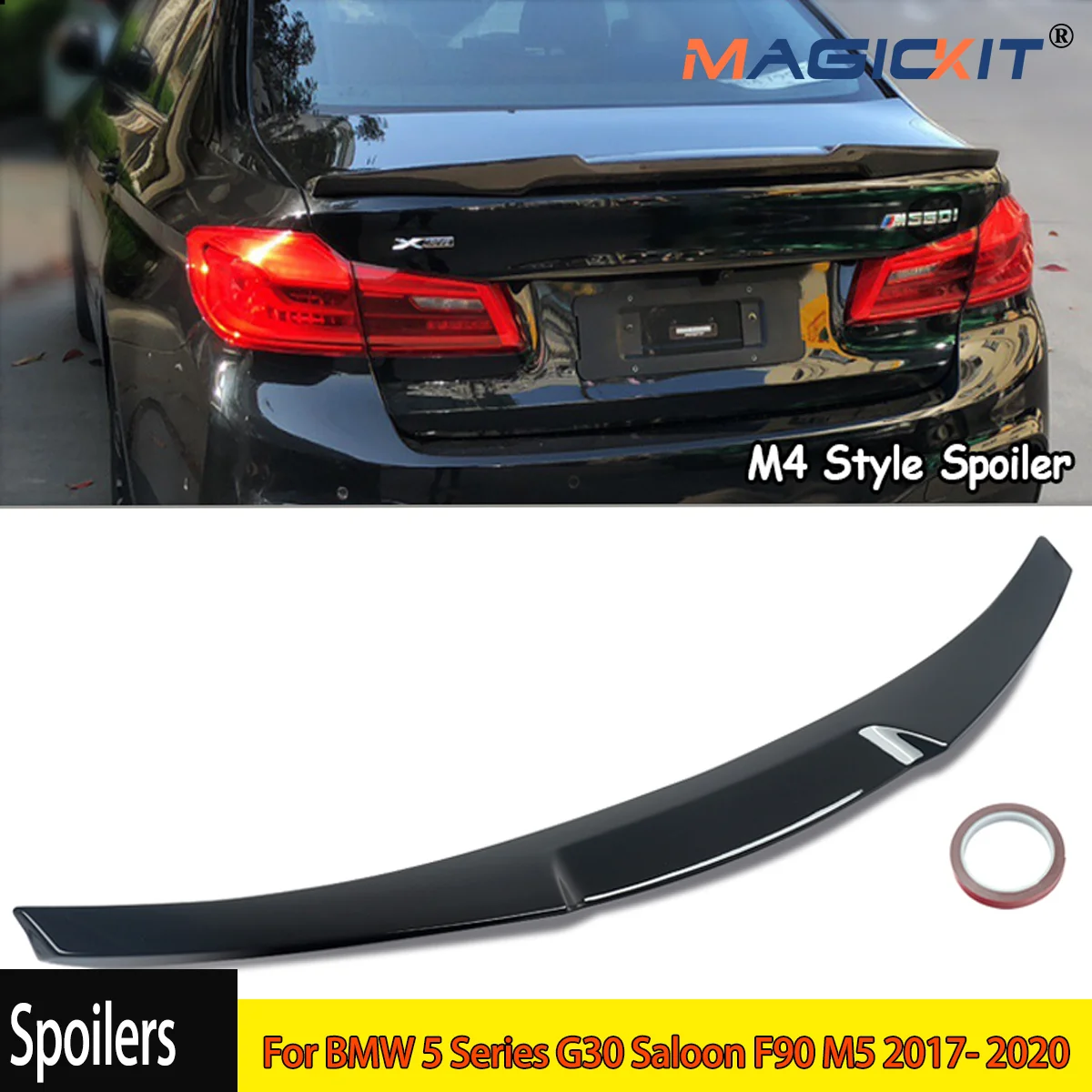 

Car Rear Tail Trunk Lip Spoiler For BMW 5 Series G30 F90 M5 2017 2018 2019 2020 M4 Style Wing Gloss Black