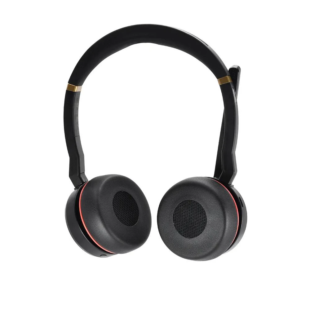 

Leather Cushion Cover for Jabra Evolve 20se 30II 40 65 75 Earpads Cover Sponge Soft Headphone Pads Black