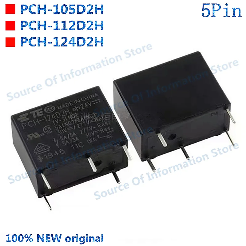 10PCS Relay PCH-105D2H 5VDC PCH-112D2H 12V PCH-124D2H 24VDC 5Pin 100% New original