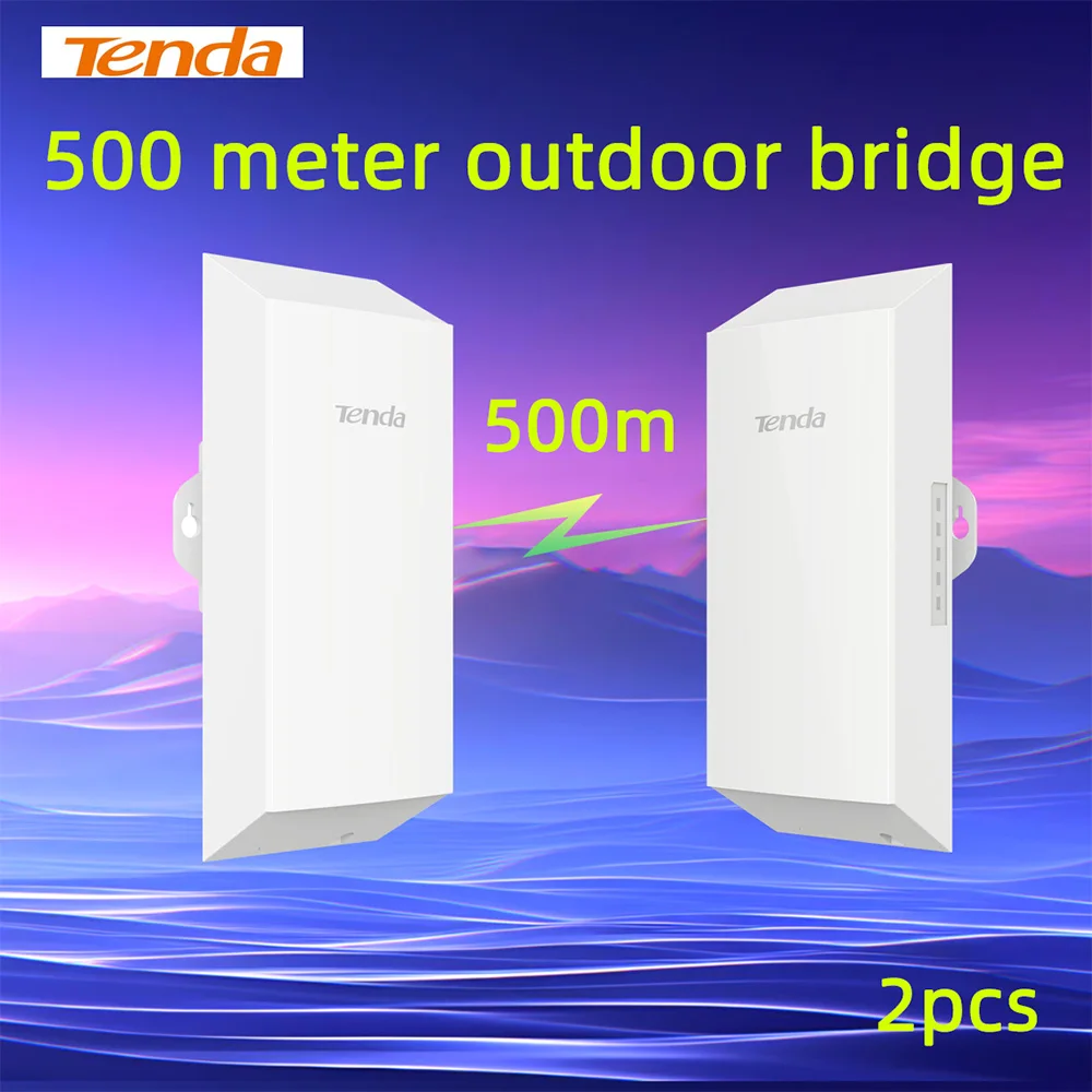 Tenda O1 2.4GHz Bridge Outdoor CPE 300Mbps Wireless Range Point To Point Outdoor Access Point Hotspot Wifi Extender Long Range