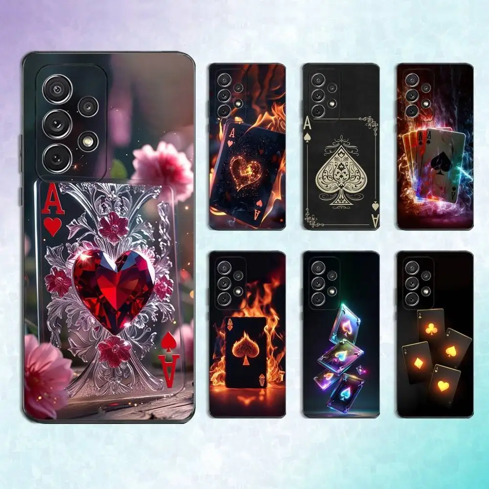 

Ace Art OF Spades Poker Phone Case For Samsung S25,S24,S23,S22,S21,S20,S10,Ultra,Plus,Lite,FE,Soft Silicone Black Cover