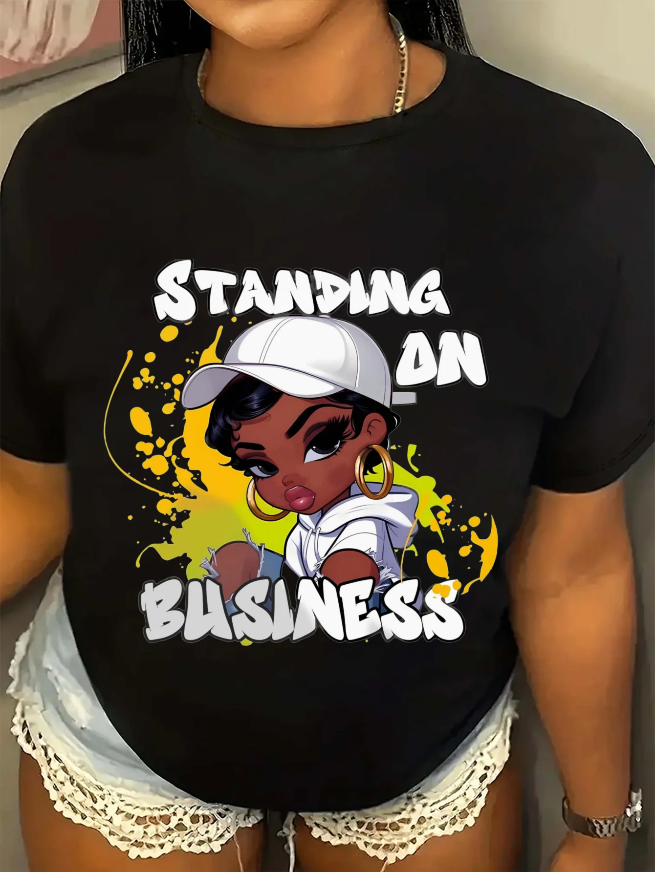

Standing Business Graphic Printing Summer Autumn and Winter Pure Cotton Men's and Women's T-shirts Short Sleeves Luxury Outdoor