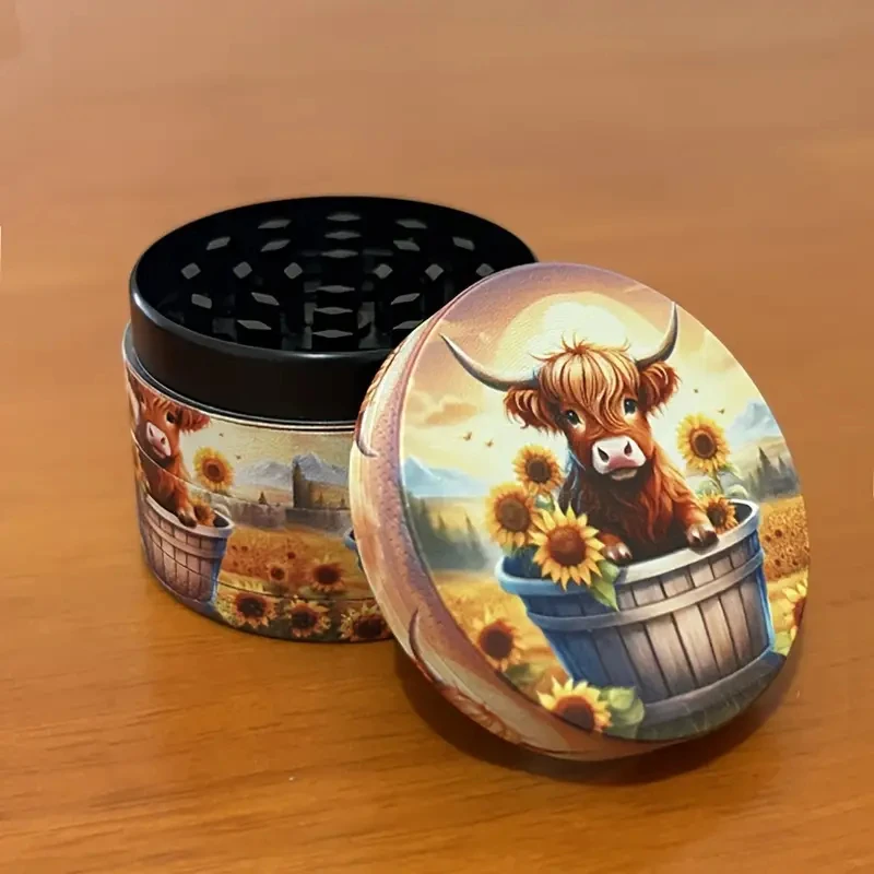 2inch The Bull in The Sunflower Bucket Metal Herb Grinder
