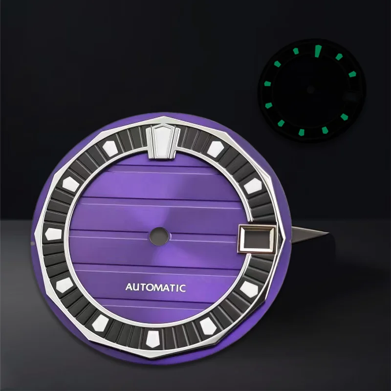 

28.5mm No S dial NH35 Dial, Green Lume, Suitable for NH35/NH36 Movement, Mechanical Watch Modification Accessory