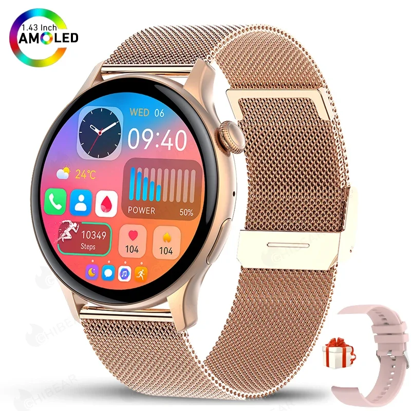 

1.43 Inch AMOLED Screen Smart Watch Women Voice Assistant IP68 Waterproof Bluetooth Call Smartwatch Men Sleep Monitor Sports New