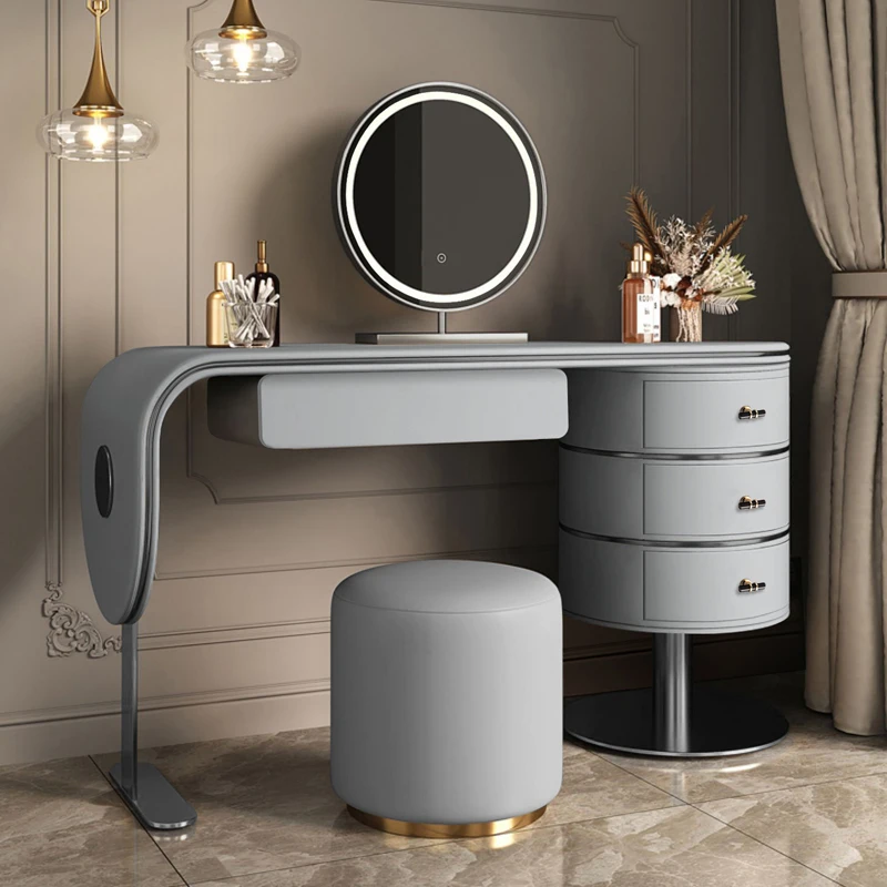 

Mirror Chair Dressing Table Drawer Storage Makeup Nordic Dressing Table Bedroom Luxury Mesa Auxiliar Dormitorio Furniture