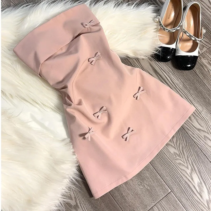 Mini bata Rose Sans Bretelles para mujer, Tenue de Soirée Élégante y Confortable, Diseño a Nministériels d Papillon, Nouvelle C