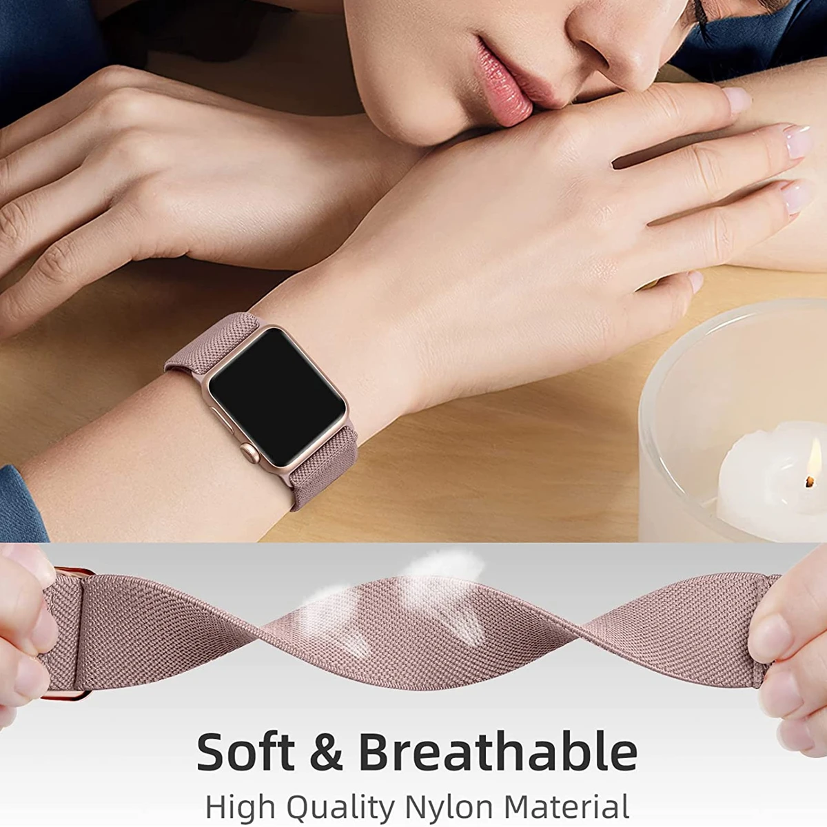 3 Stück Nylon-Armband für Apple Watch Ultra Band 38mm 40mm 41mm 42mm 44mm 45mm 46mm 49mm Elastisches Nylon-Armband iWatch Serie 11 10 9 – Detail 7
