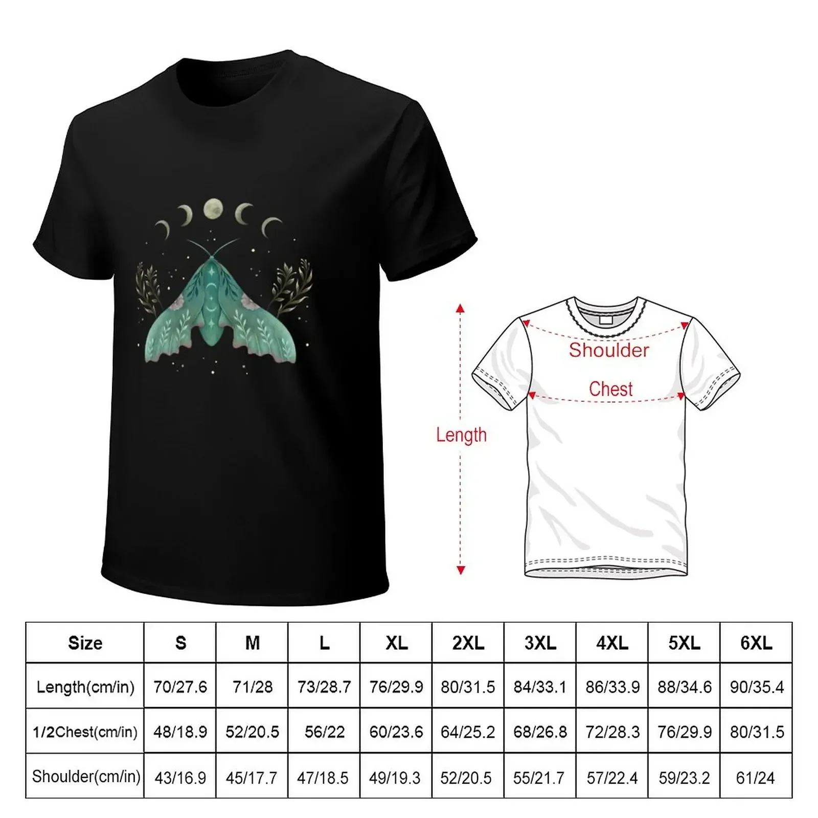 Luna and Moth T-Shirt summer clothes Aesthetic clothing men clothes Short sleeve tee cute tops plus sizes Short sleeve tee men