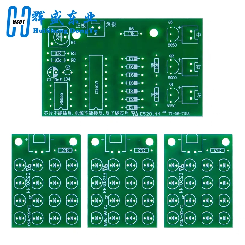 CD4017 + NE555 Flash Light Explosion-flashing LED Suite Self DIY Learning Electronic Kit Strobe Module Production Design