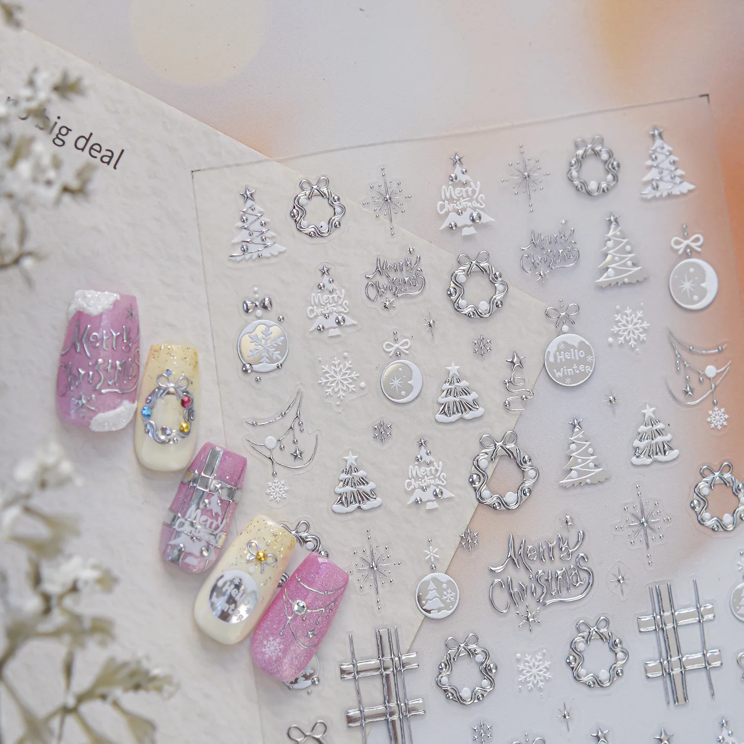 Nail Art Xmas Tree - Xmas Winter 5D Nail Art Stickers