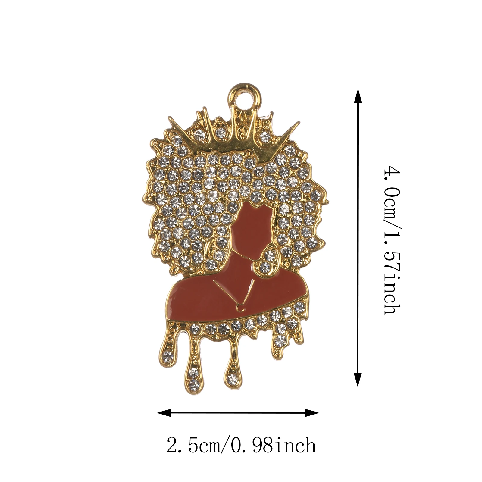 10pcs Micro Pave Afro Black Girl Charm for Bracelet Necklace Making Bling Black Dripping Queen Jewelry Wholesale BGR178-BGR181