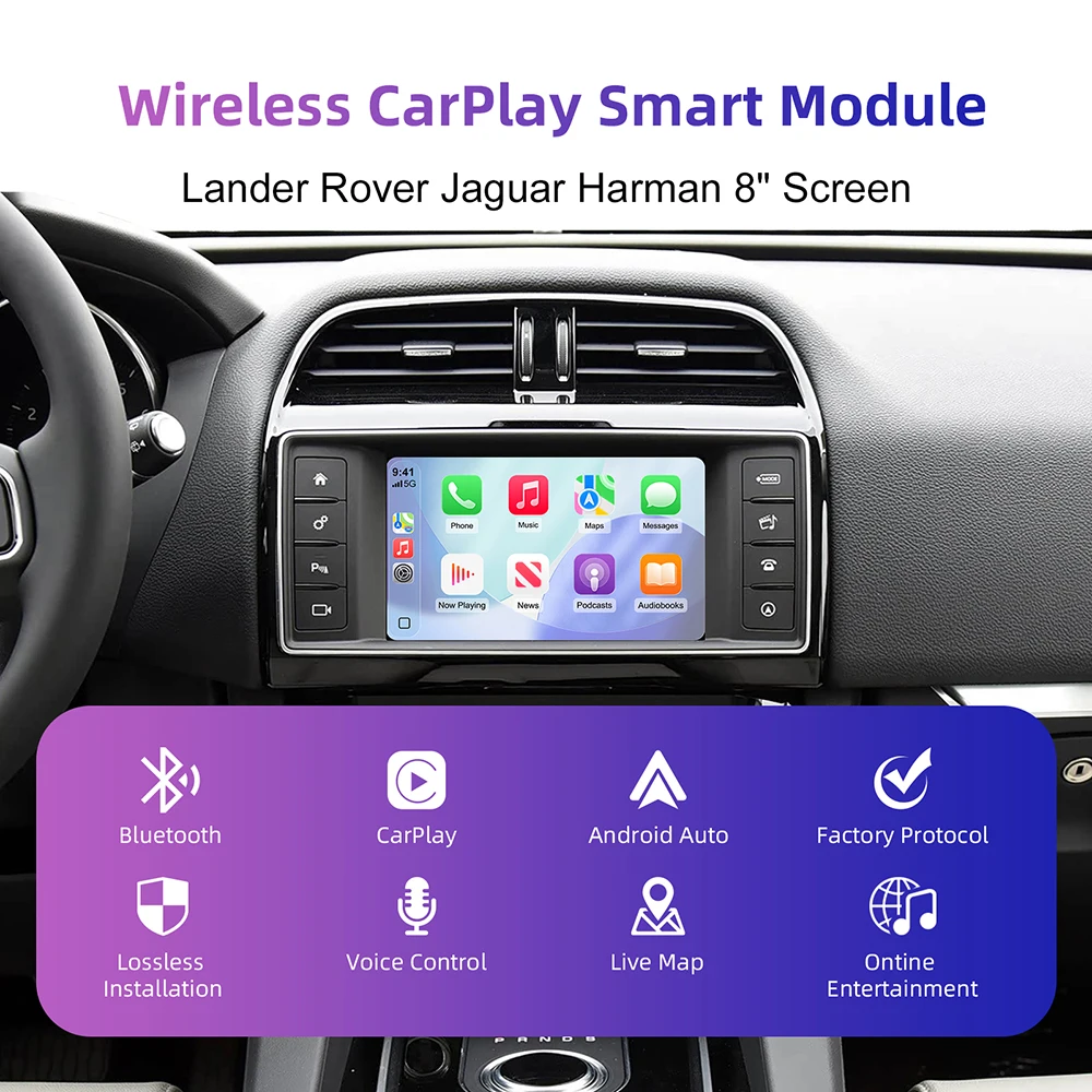 Wireless Carplay For Land Rover/Jaguar/Range Rover/Evoque/Discovery 2012-2018 Android Auto Multimedia USB Navigation Car Play