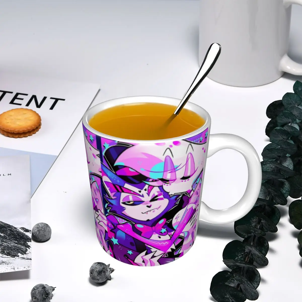 تخصيص Hazbins أنيمي الفنادق أكواب القهوة السيراميك القدح هدية الإبداعية