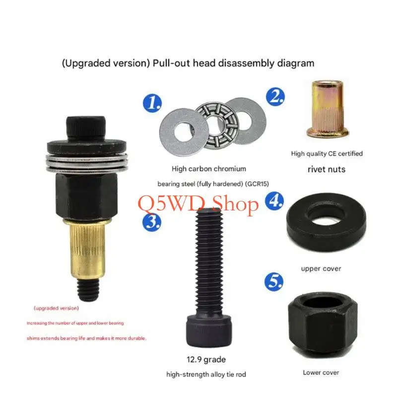 Q5WD Upgrades Carbon Steel Rivet Nut Set in Multiple Size for Fast Efficient Setups