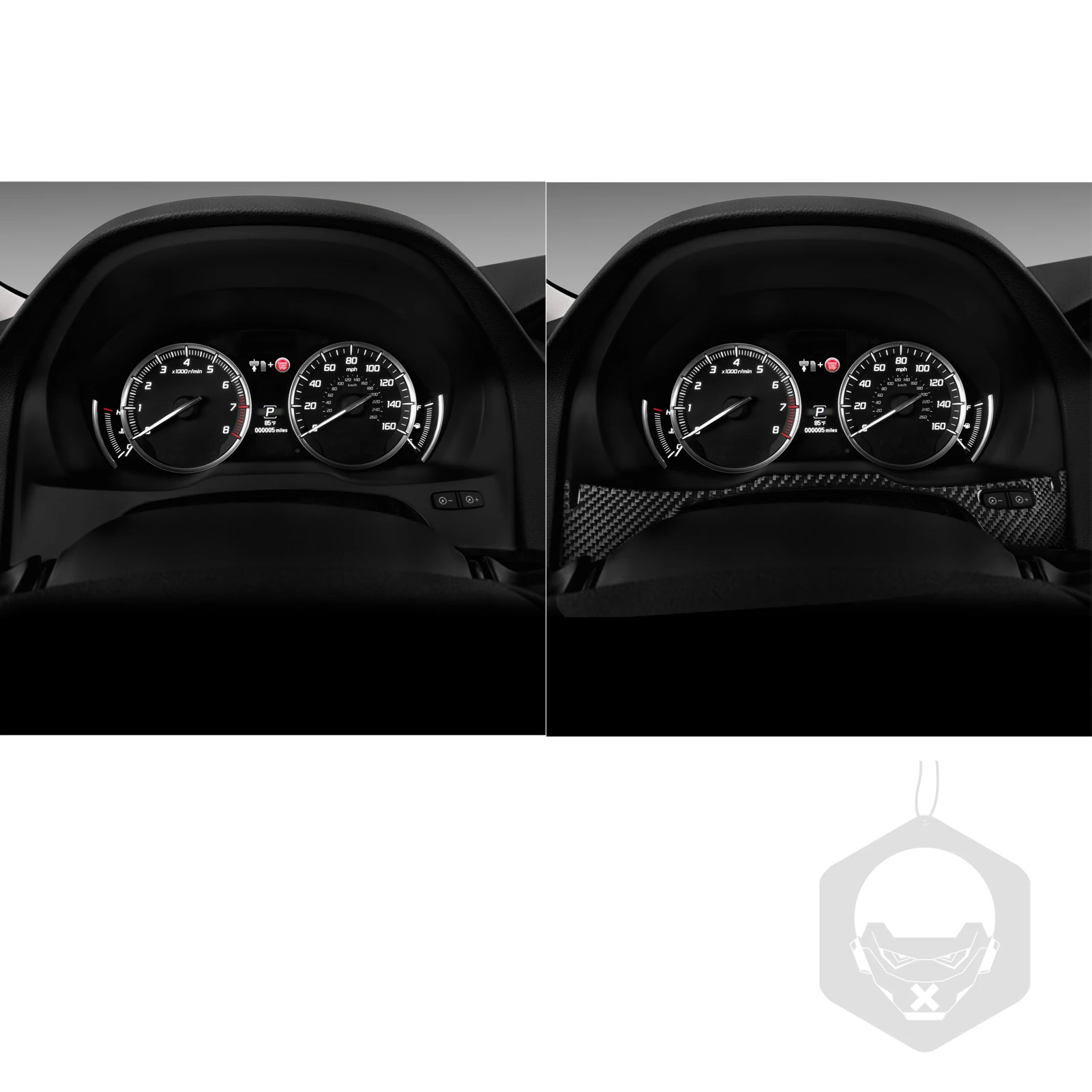 For Acura MDX 2014-2020 Real Carbon Fiber Sticker Instrument Speedometer Lower Panel Cover Car Accessories Interior decorative