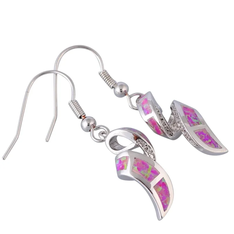 

JLE-091 Cool Sweet Girl Synthetic Fire Opal Dangle Earrings Fashion Jewelry for Parties Realistic Design Fast Delivery