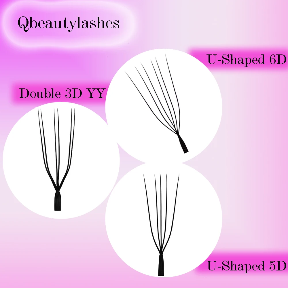 Qbeautylashes Cílios U 5D 6D W-förmige Wimpernverlängerungen, vorgefertigter Fächer, YY Soft Single Lash Extension Großhandel, Make-up-Tools