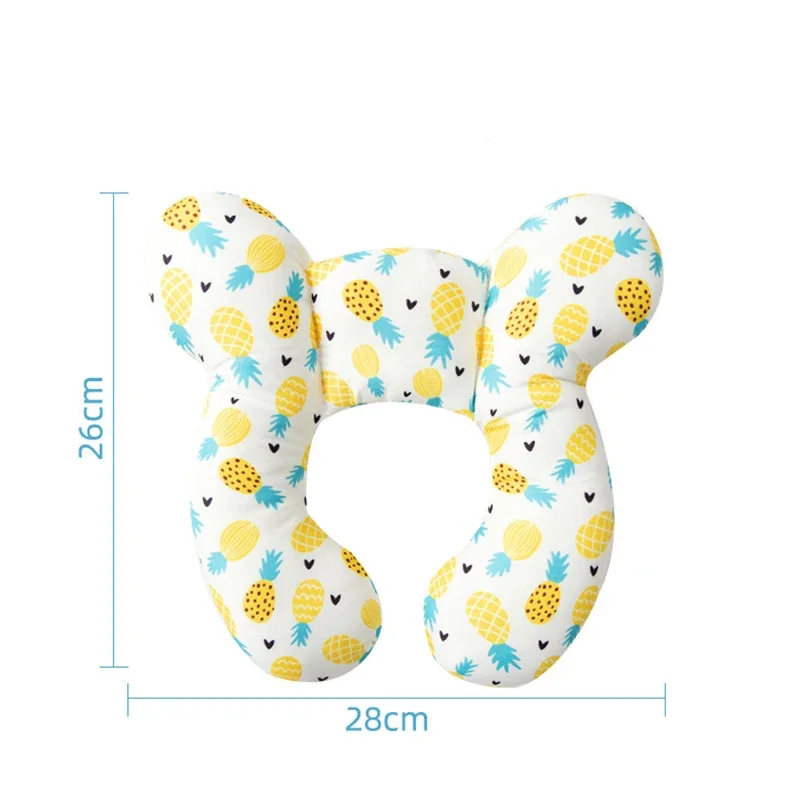 Nouveau oreiller en forme de U pour enfants de dessin animé, oreiller pour bébé en coton doux, oreiller pour bébé de voiture de voyage, oreiller de poussette multifonctionnel