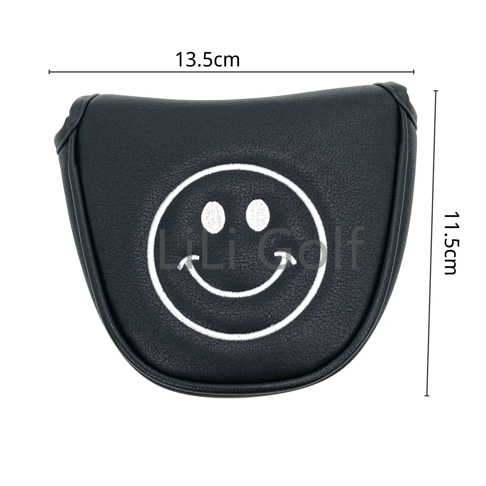 1pc smiling face Pattern Golf Putter Cover PU Leather Mallet Putter Cover Magnetic Closure Golf Headcover