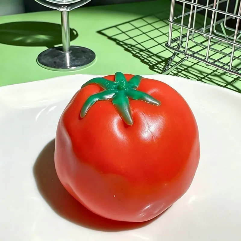 Kokosnussöl-Tomaten-Quetschspielzeug, weicher, realistischer Tomaten-Stressball, Quetsch-Stressball zur Stresslinderung, Partygeschenke, Quetsch-Stress-Geschenke – Detail 4