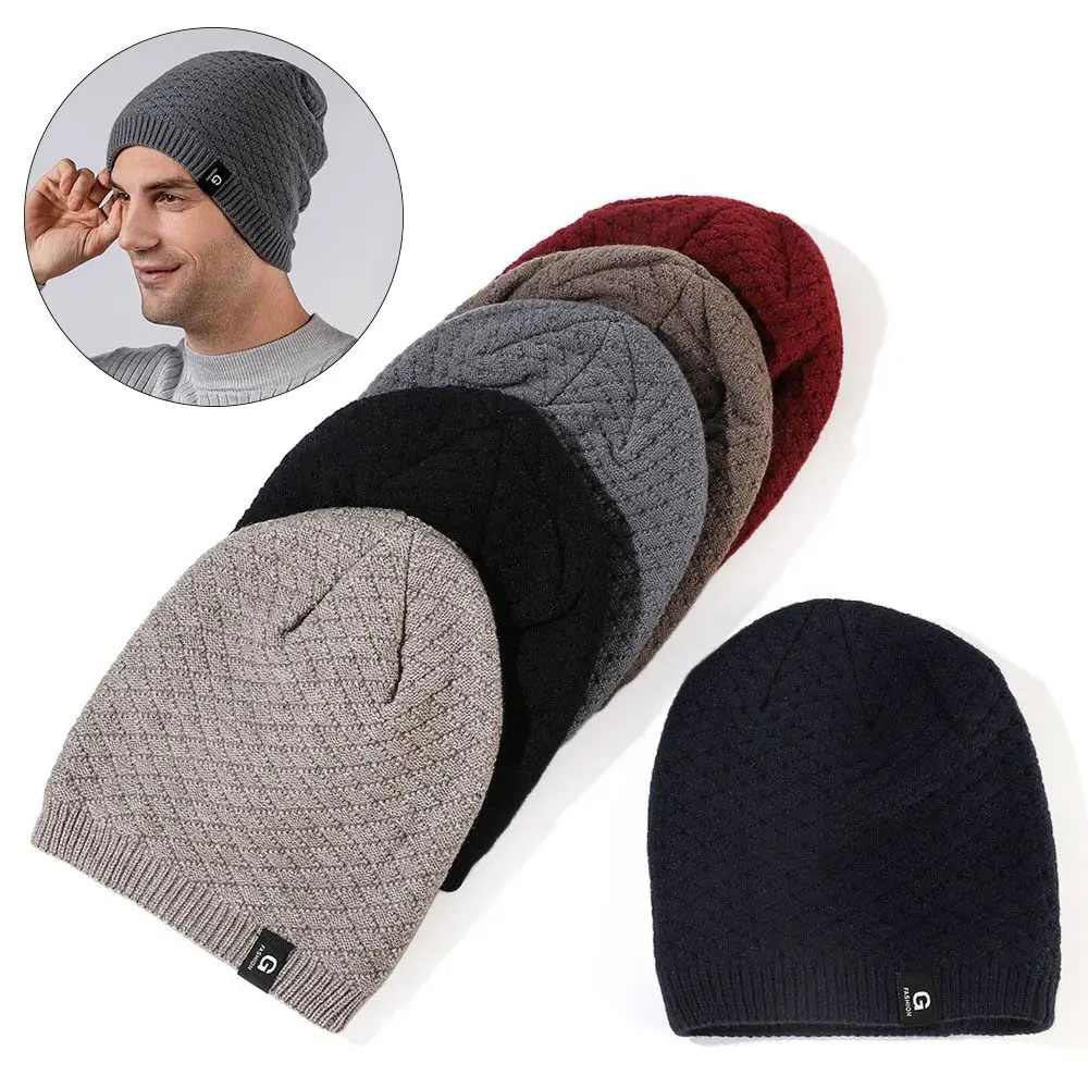 

Fashion Thickened Winter Hat Slouchy Keep Warm Knitted Cap Casual Plush Beanie Hats for Men Women