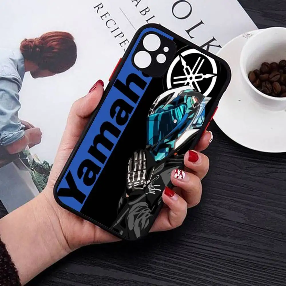 دراجة نارية Y-YamahaES-A جراب هاتف آيفون 16 15 14 13 12 11 برو ماكس 7 8 6 6s زائد ماتي غطاء