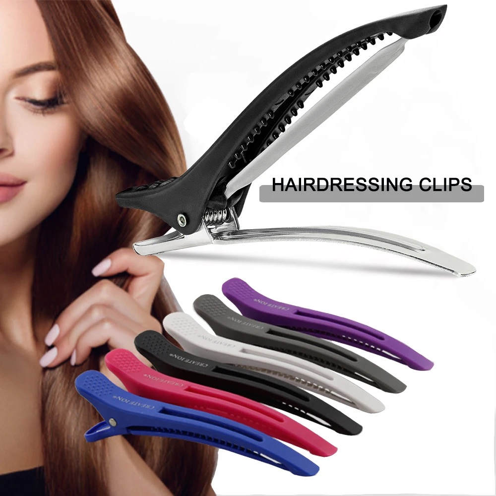 

6 шт., заколки для волос из кожи аллигатора, парикмахерские зажимы, когти, зажим для секции, парикмахерская заколка из крокодиловой кожи, салонные инструменты для укладки, аксессуары для волос