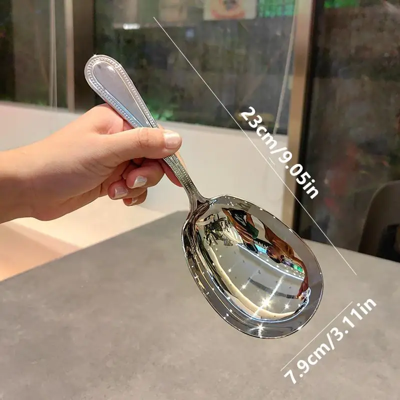 الفولاذ المقاوم للصدأ ملعقة أرز ملعقة شوربة المنزلية المشتركة ملعقة لخدمة الأرز فندق مطعم تخدم ملعقة تقاسم ملعقة #1