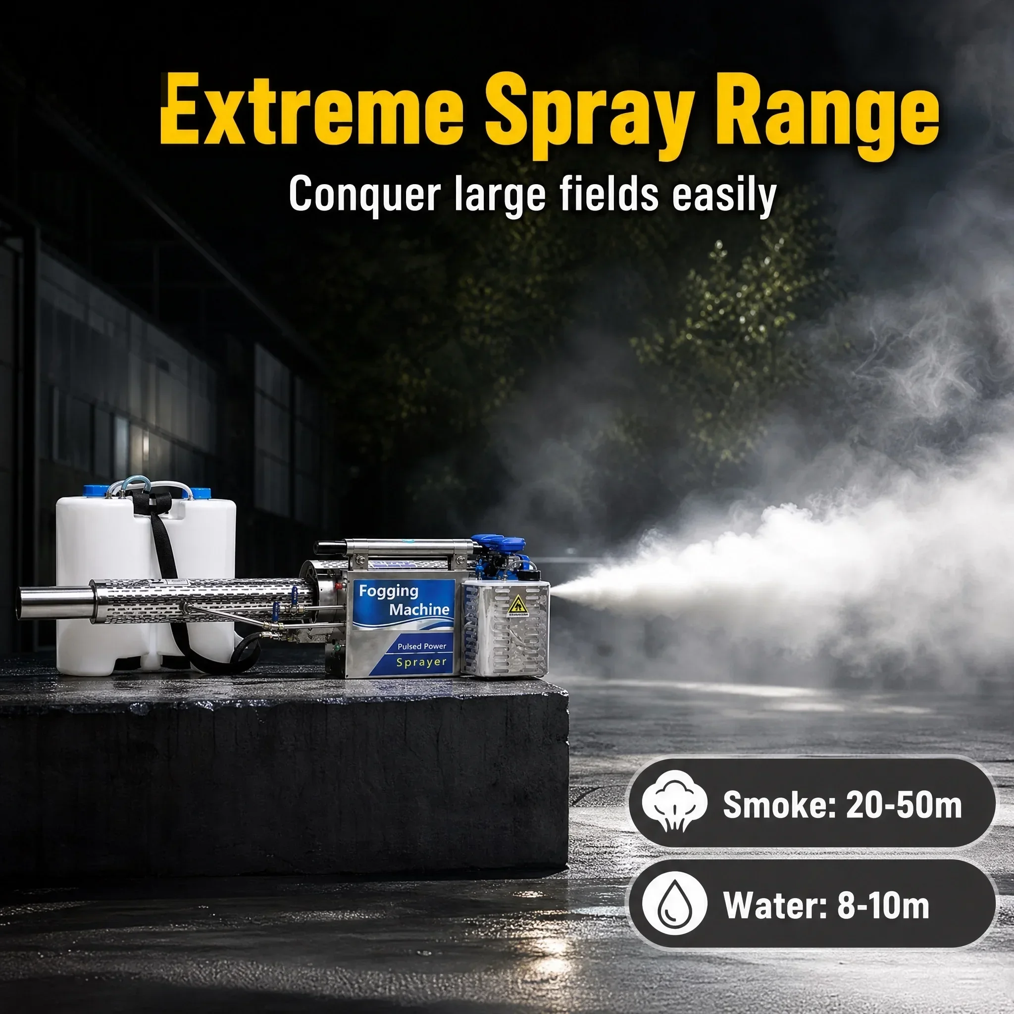80K/120K Platinum Pulse Fogger Sprayer, Dual-Use Water Mist & Smoke Disinfection Machine for Greenhouse Fruit Wheat