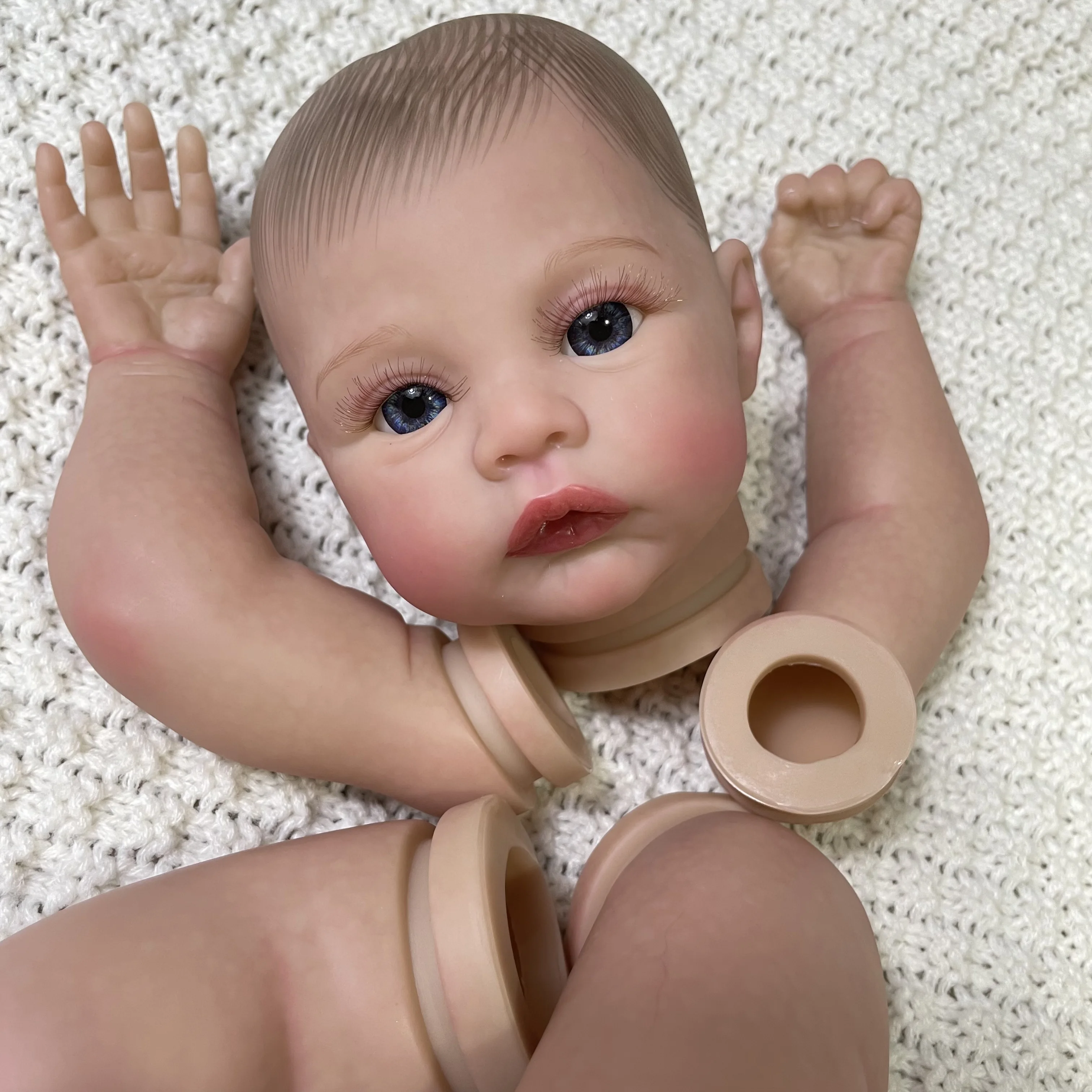 17 Inches Preemie Newborn Reborn Meadow 3D Painted Kit Visible Veins Baby Doll Mold With Eyelashes More Realistic Easy DIY Toy