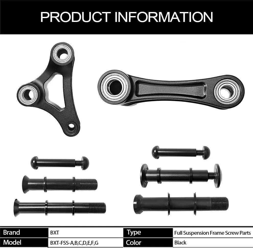 BXT Rahmenteile Carbon Vollgefederter Fahrradrahmen Hinterer Stoßdämpfer-Verbindungsschraubensatz Nur für Rahmenmodell BXT-MTB-117 – Detail 1