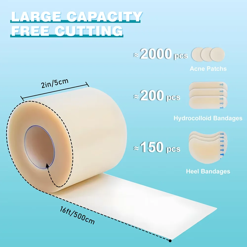 Hydrocolloid Roll Self Adhesive Bandages for Body Wound Care Cut to Size Waterproof Hydrocolloid Patch Daily Care Supply Tape